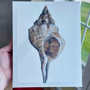 Canvas Textured Seashell Painting 8x10